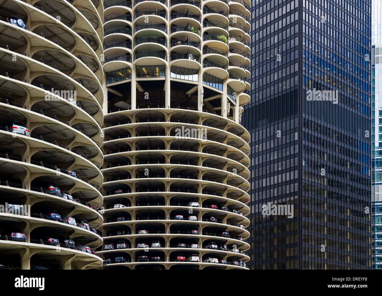 Marina City und IBM-Gebäude, Chicago, USA Stockfoto
