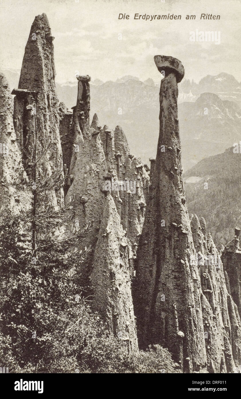 Rittner Hochplateau, Südtirol, Italien - Erdpyramids Stockfoto