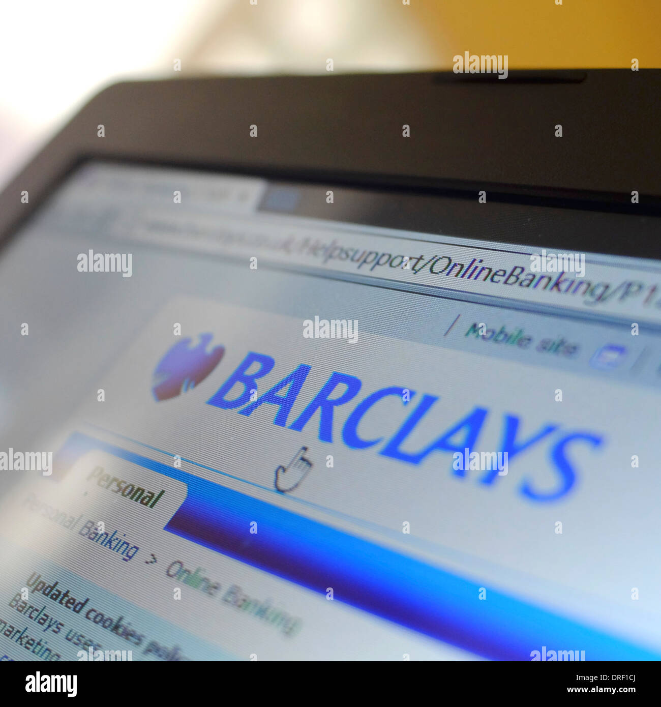 Barclays-Internet banking auf einem Laptop Stockfoto