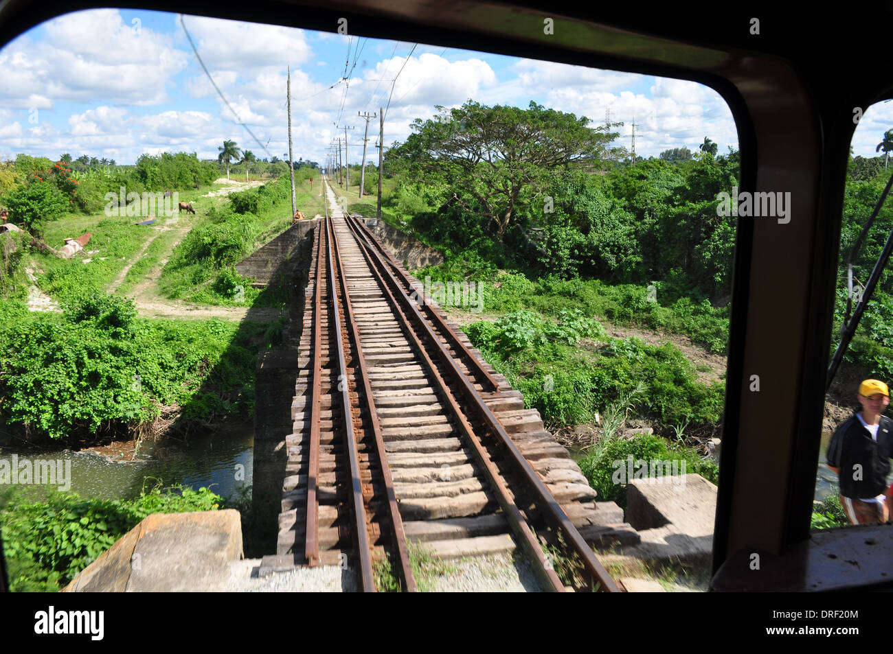Kuba: Blick vom Fahrerhaus von der Hershey Electric Railway als es Casa Blanca geht. Stockfoto