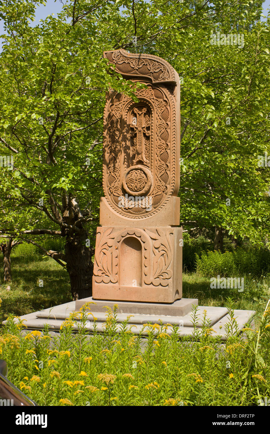 Khachkars oder Kreuzsteine, Armenien Stockfoto