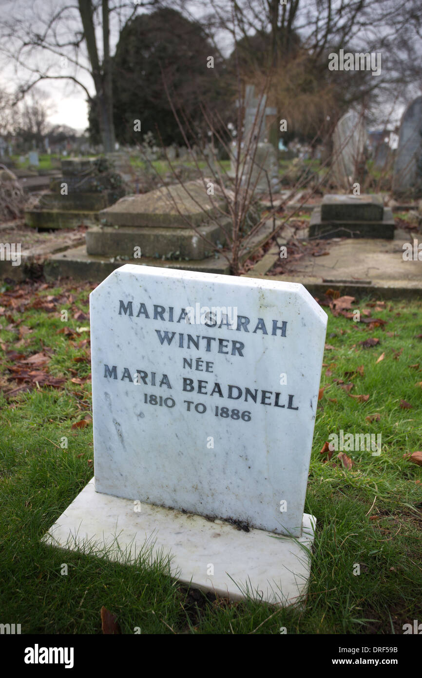 Grab von Charles Dickens erste Liebe Maria Beadnell in Highland Road Cemetery, Southsea, in der Nähe von Portsmouth, Hampshire, UK Stockfoto