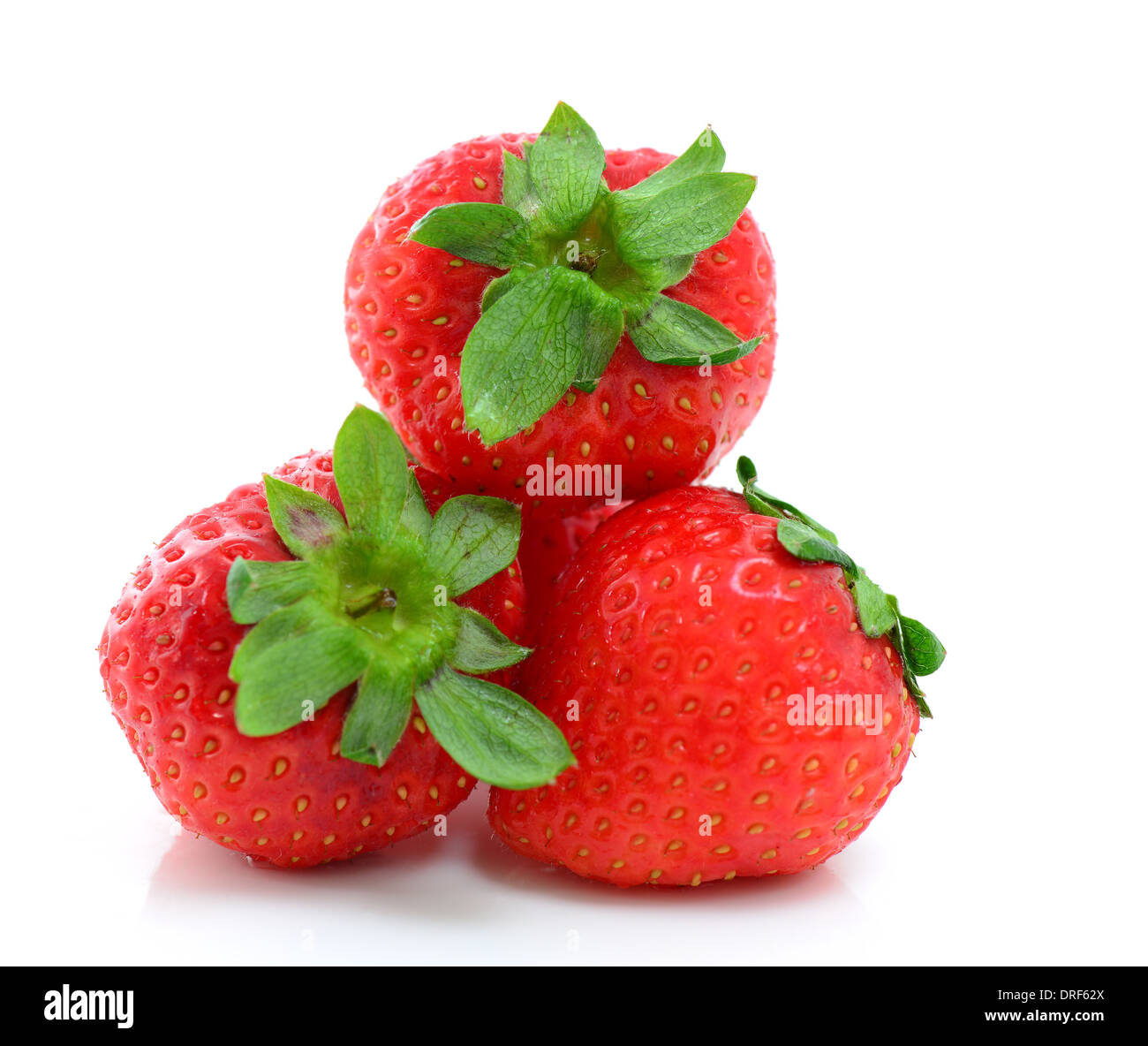 Erdbeere, isoliert auf weiss Stockfoto