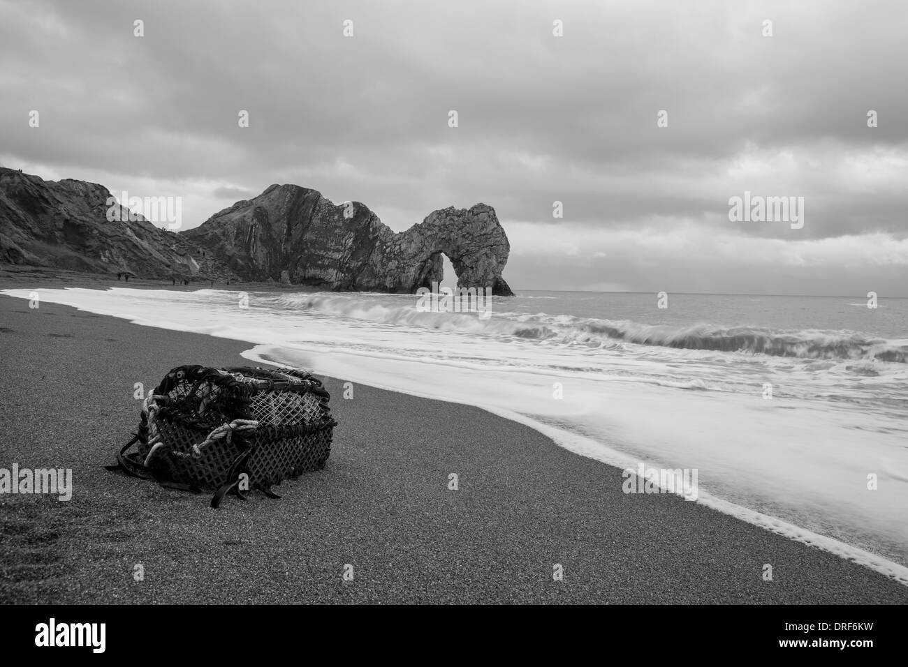 Die natürlichen Kalkstein Bogen von Durdle Door an der Jurassic Coast in der Nähe von Lulworth in Dorset, England. Stockfoto