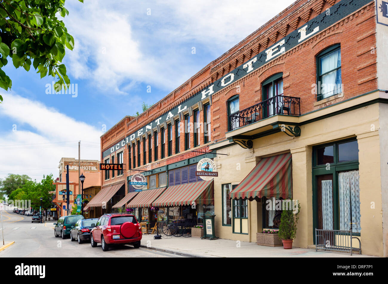 Das historische Occidental Hotel auf der Main Street in der Innenstadt von Buffalo, Wyoming, USA Stockfoto