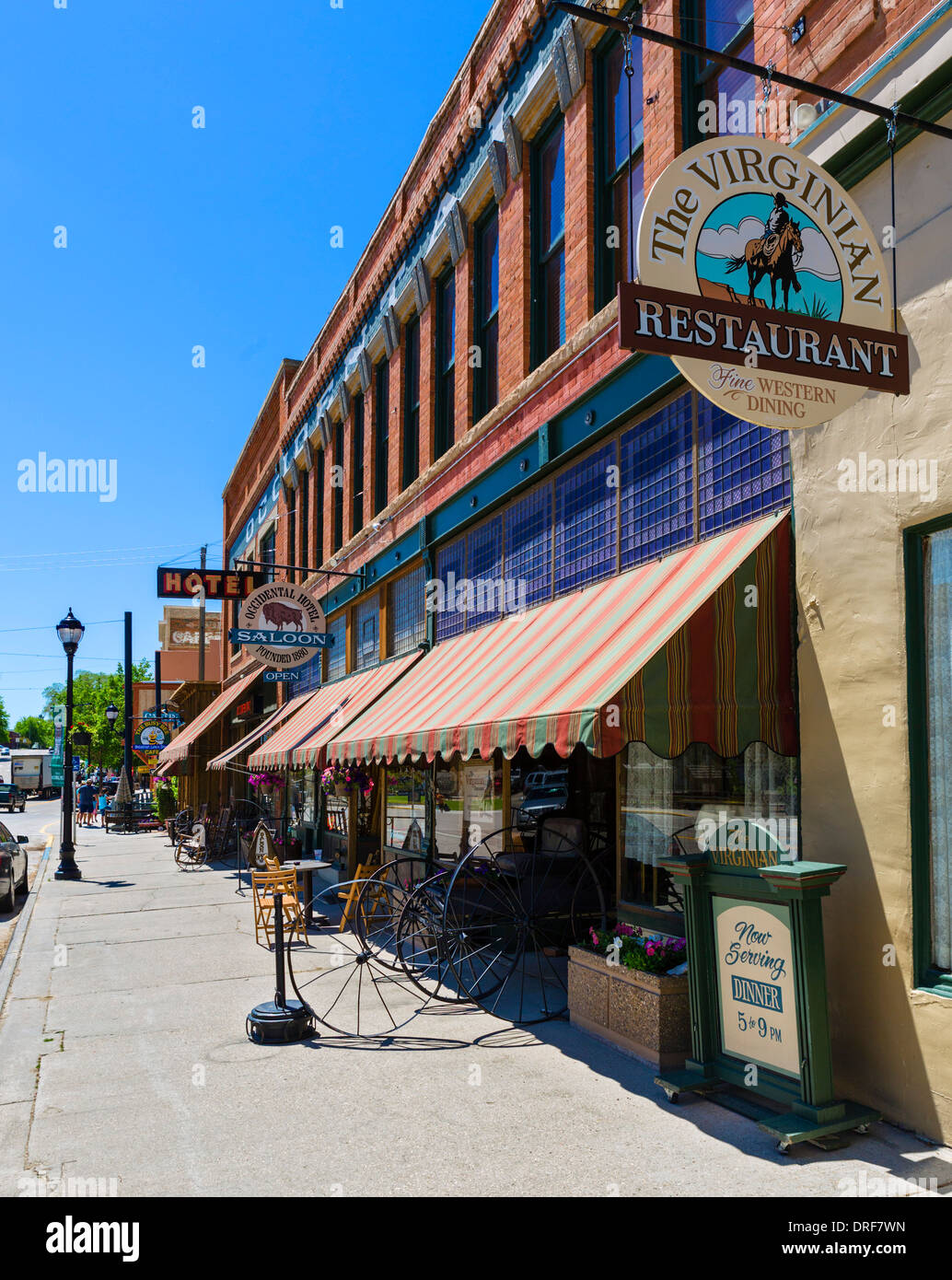 Das historische Occidental Hotel auf der Main Street in der Innenstadt von Buffalo, Wyoming, USA Stockfoto