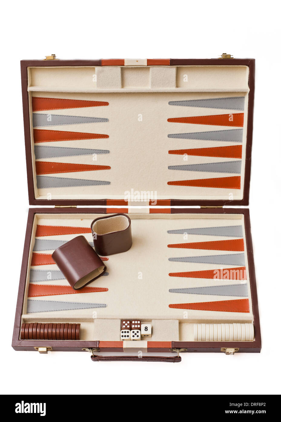 Backgammon-set Stockfoto