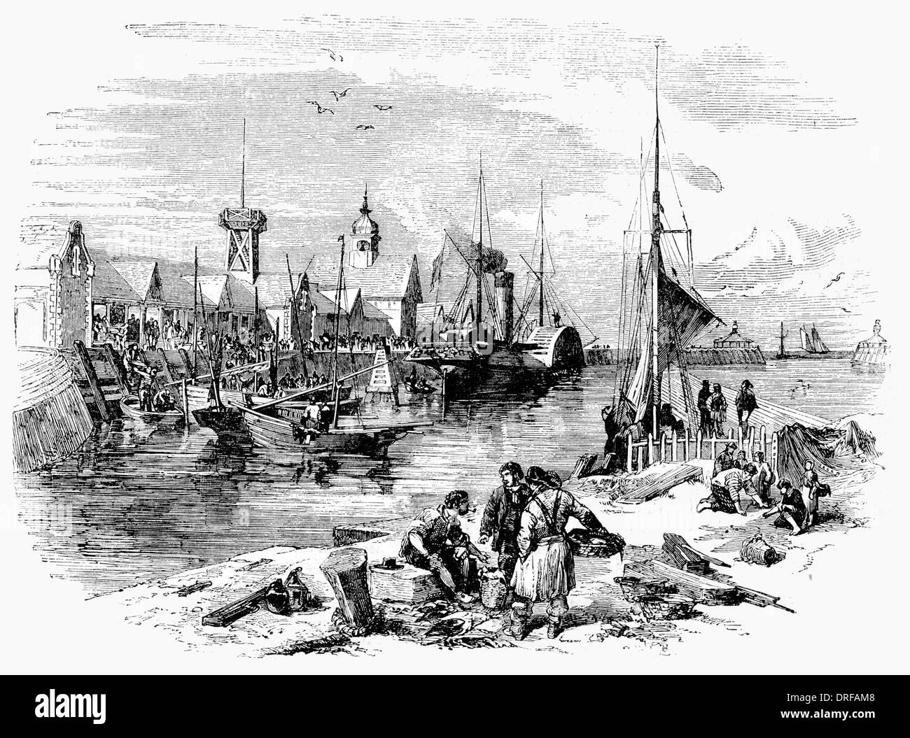 Der Fischmarkt Lowestoft ca. 1854 Stockfoto