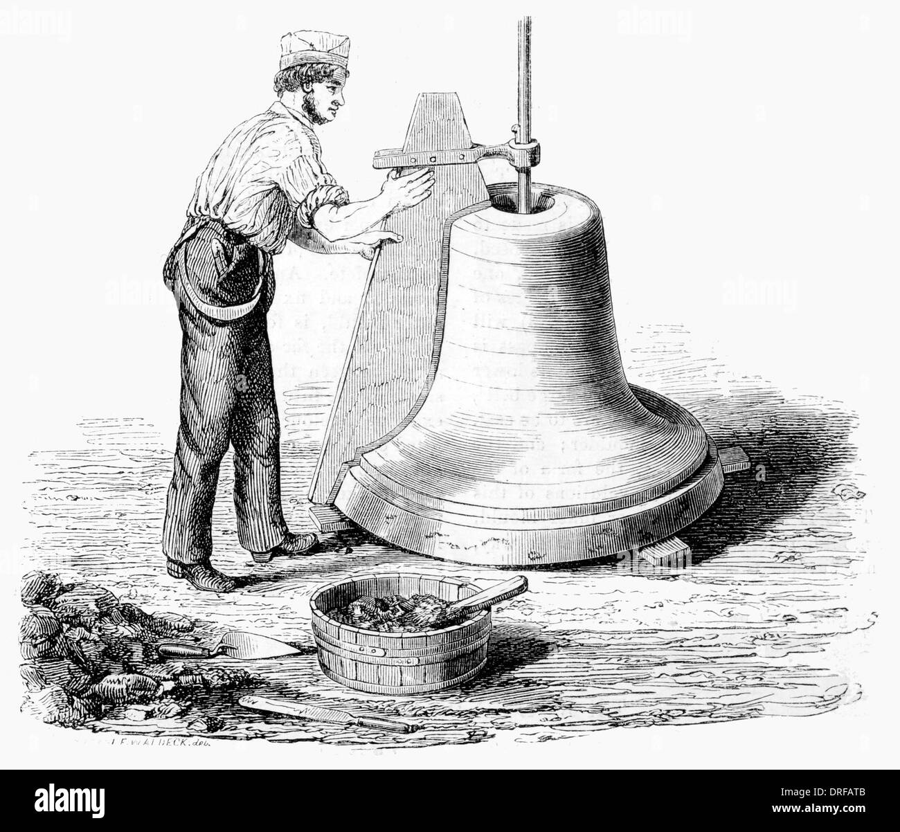 Glockengießerei Finishing der Kern der Armbeuge ca. 1854 Stockfoto