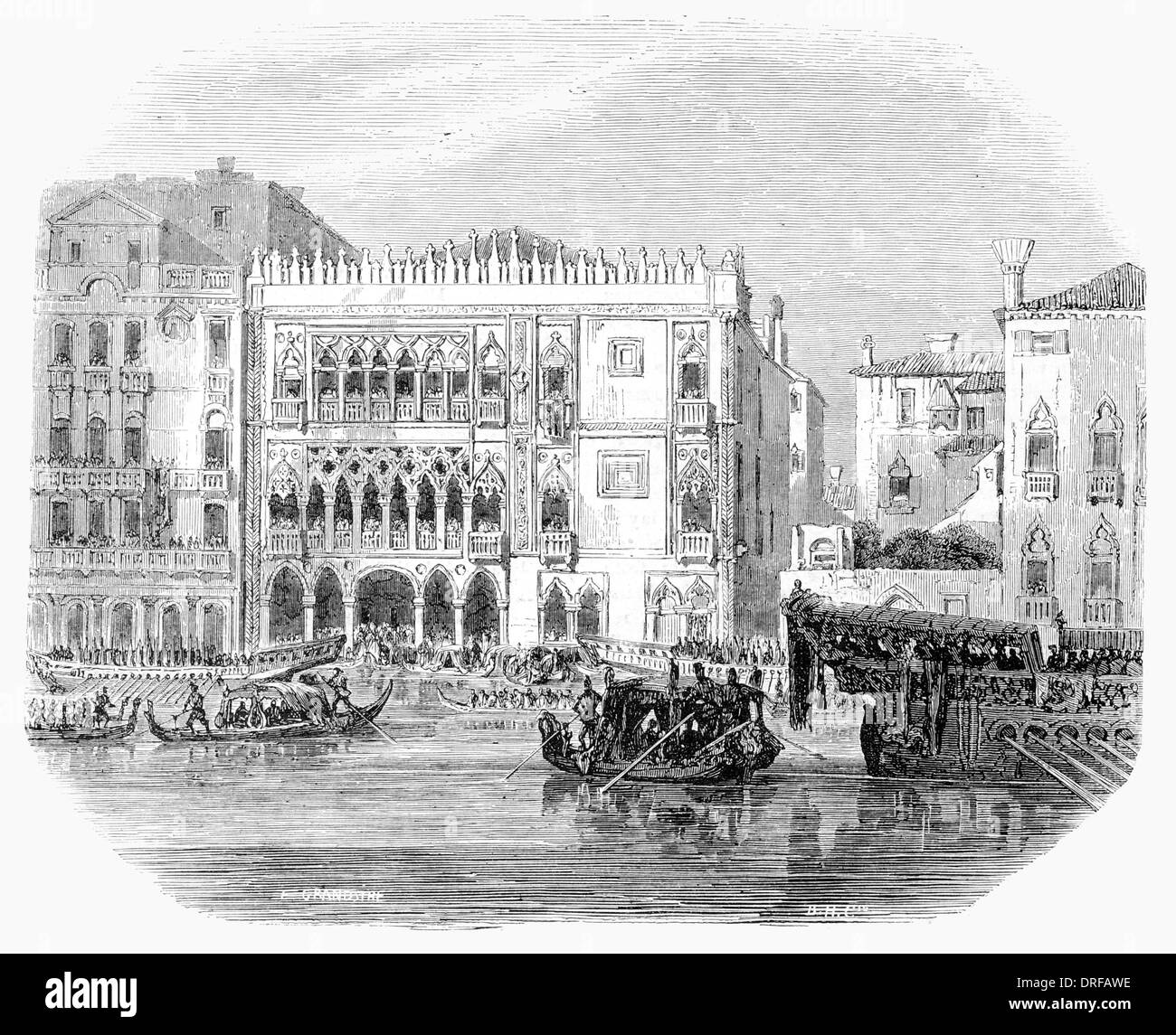 Ca D'Oro außen vom Canal Grande Venedig ca. 1854 Stockfoto