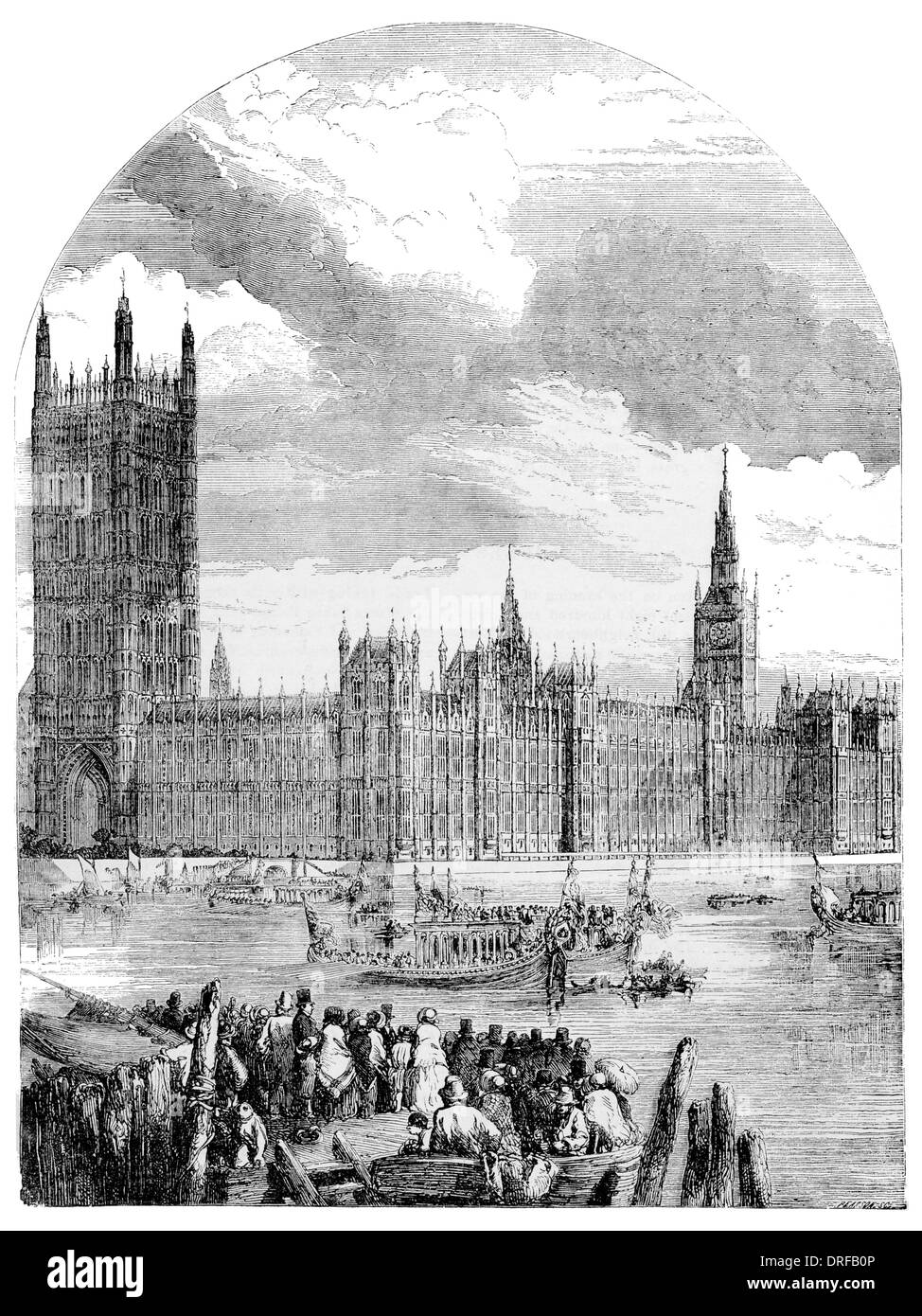 Houses of Parliament ca. 1854 Stockfoto