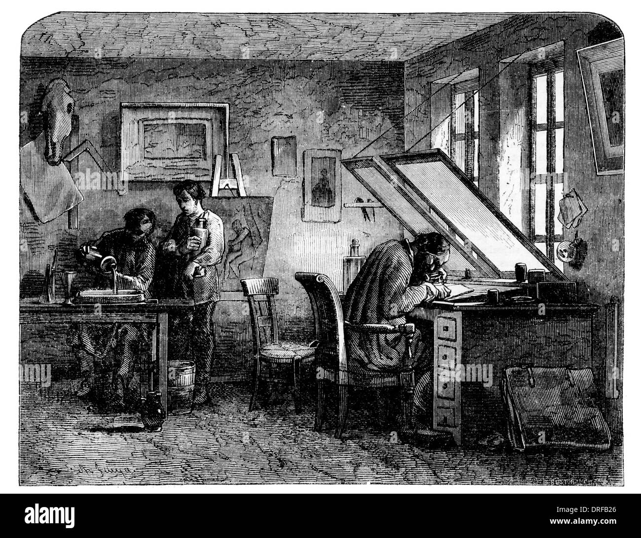 Graveure Workshop ca. 1854 Stockfoto