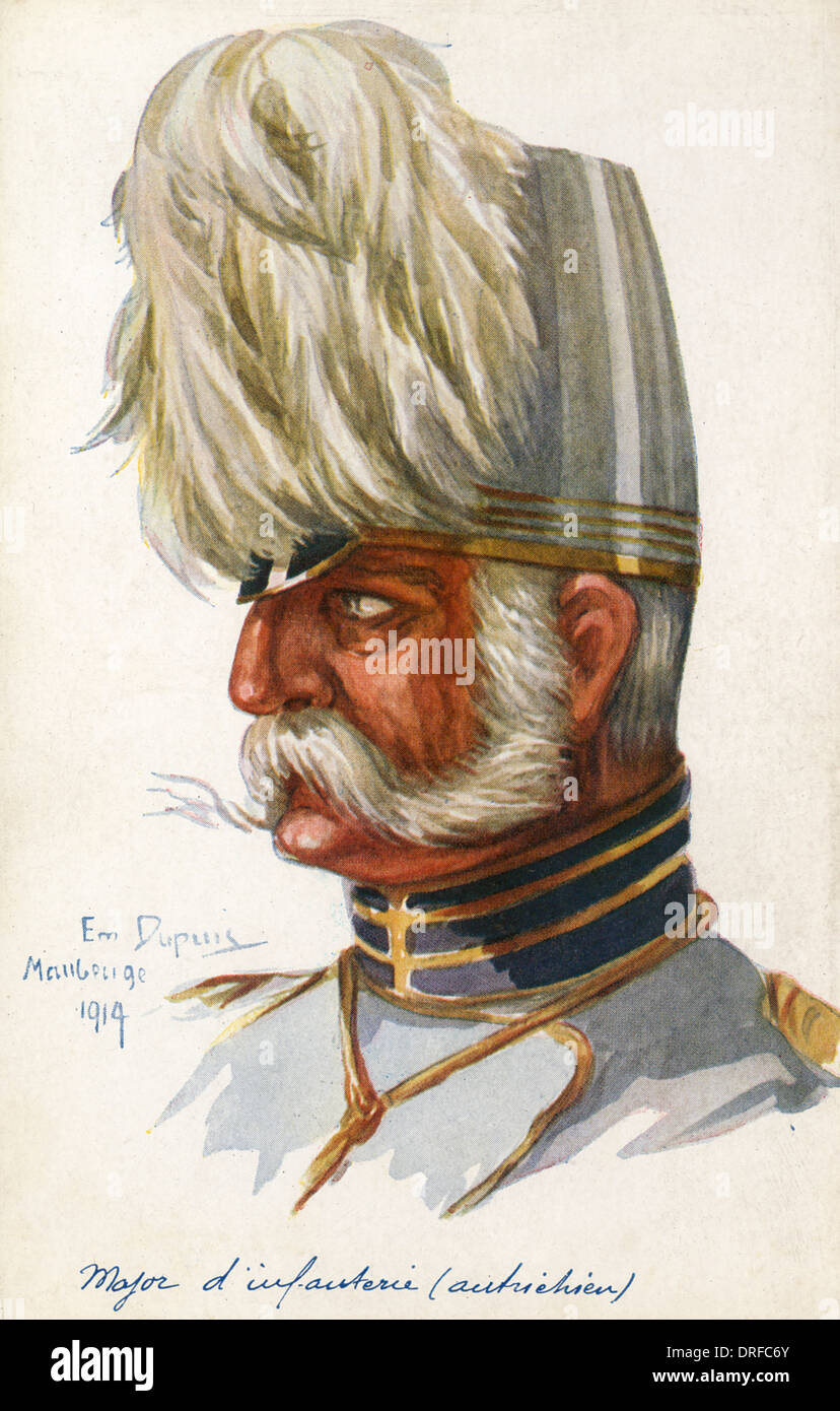 WWI - Major in der österreichischen Infanterie Stockfoto