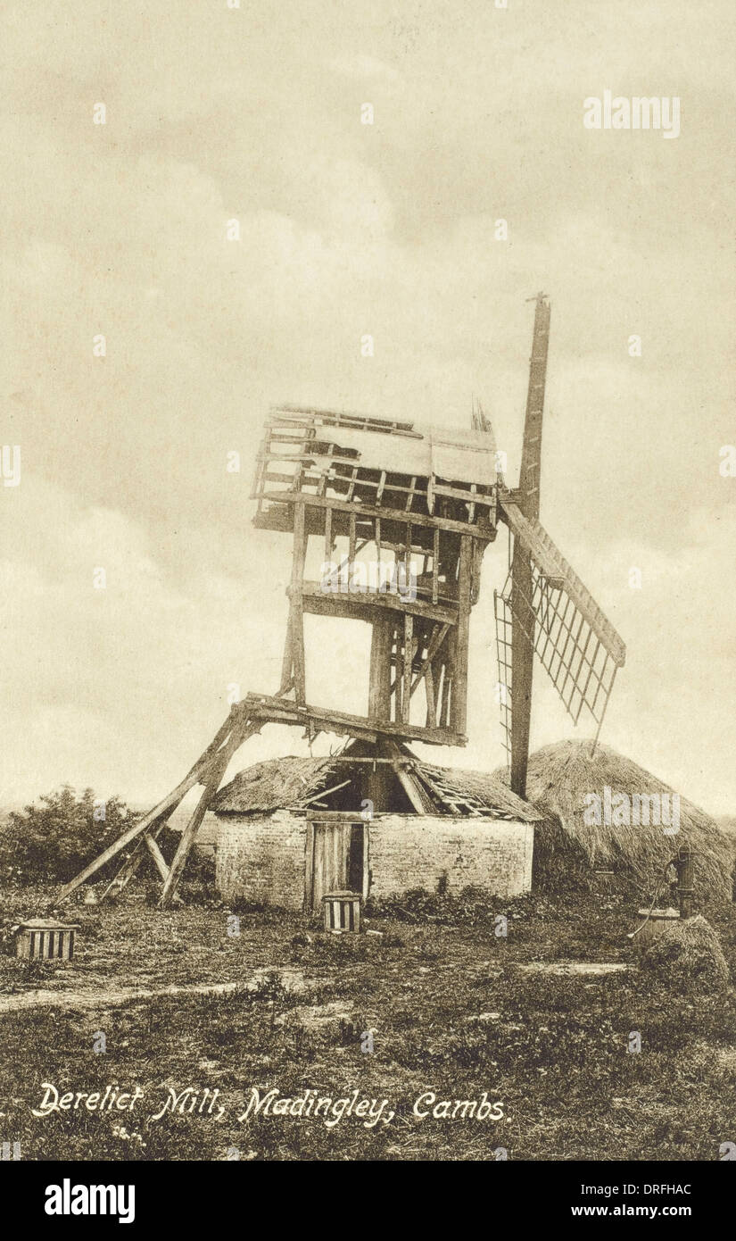 Zerstörten Windmühle - Madingley, Cambridge Stockfoto