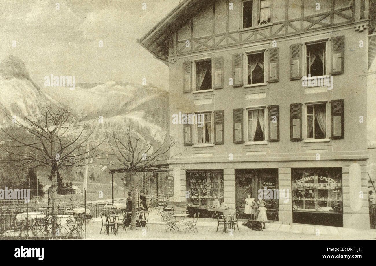 Schweiz - Les Avants - Bäckerei und Konditorei Stockfoto
