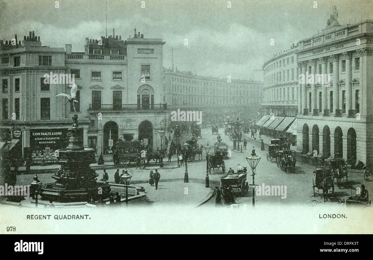 Piccadilly Circus und Regent Street, London 1900 s Stockfoto