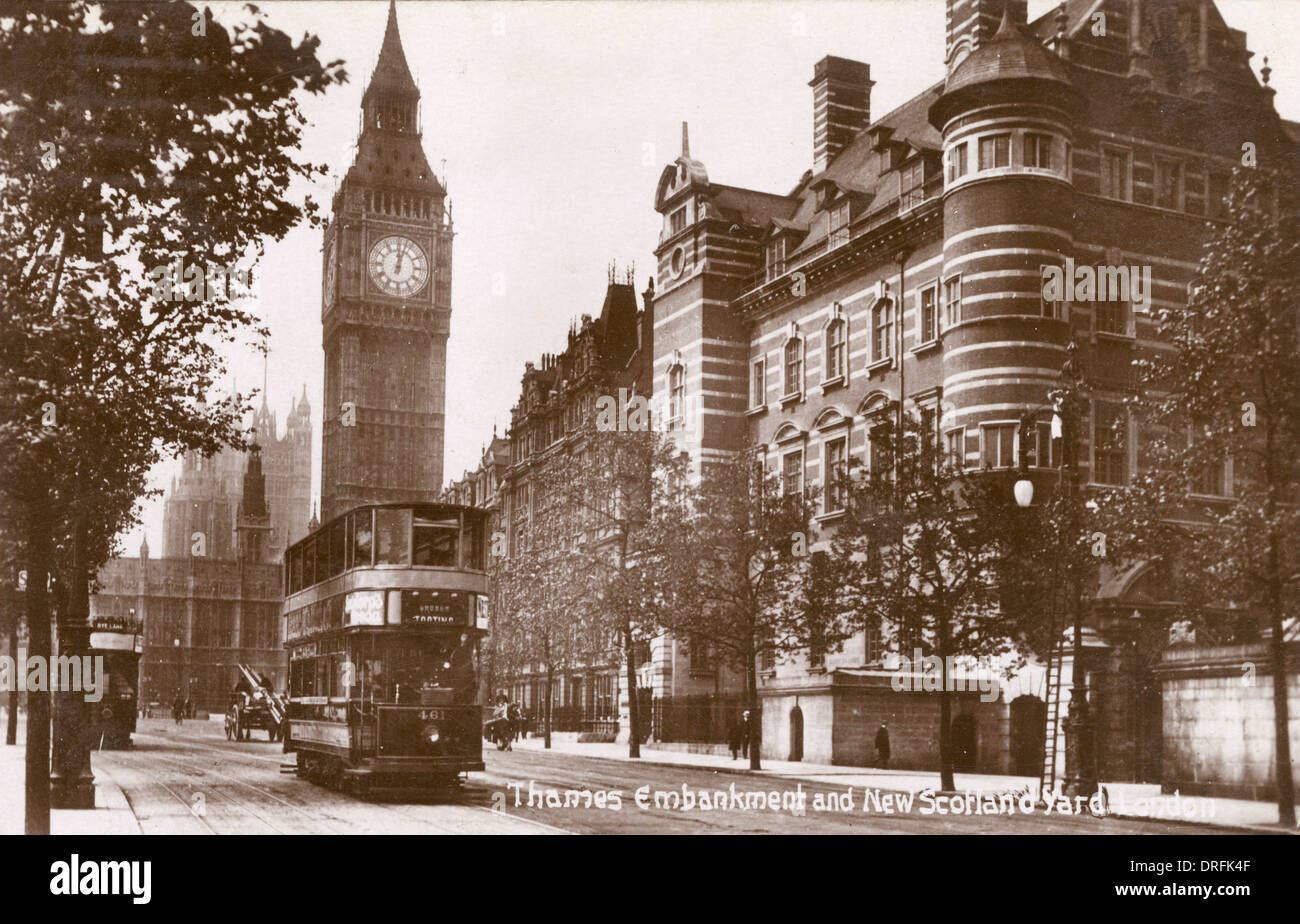 Big Ben und Thames Embankment in London Stockfoto