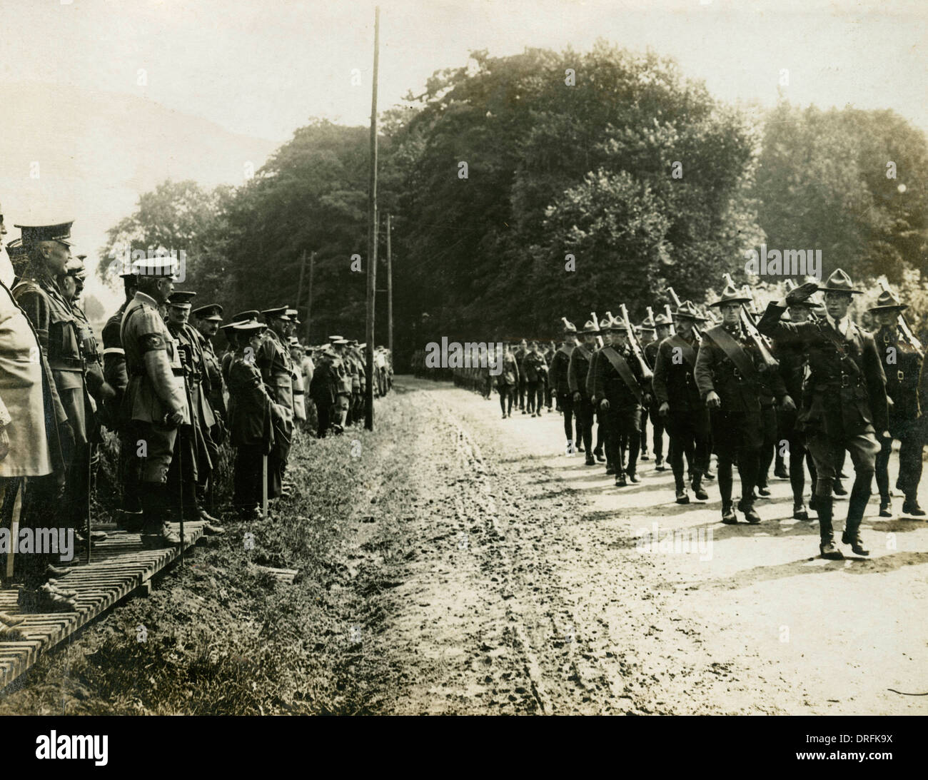 Allgemeine Horne beobachten März Vergangenheit des Soldaten, WW1 Stockfoto