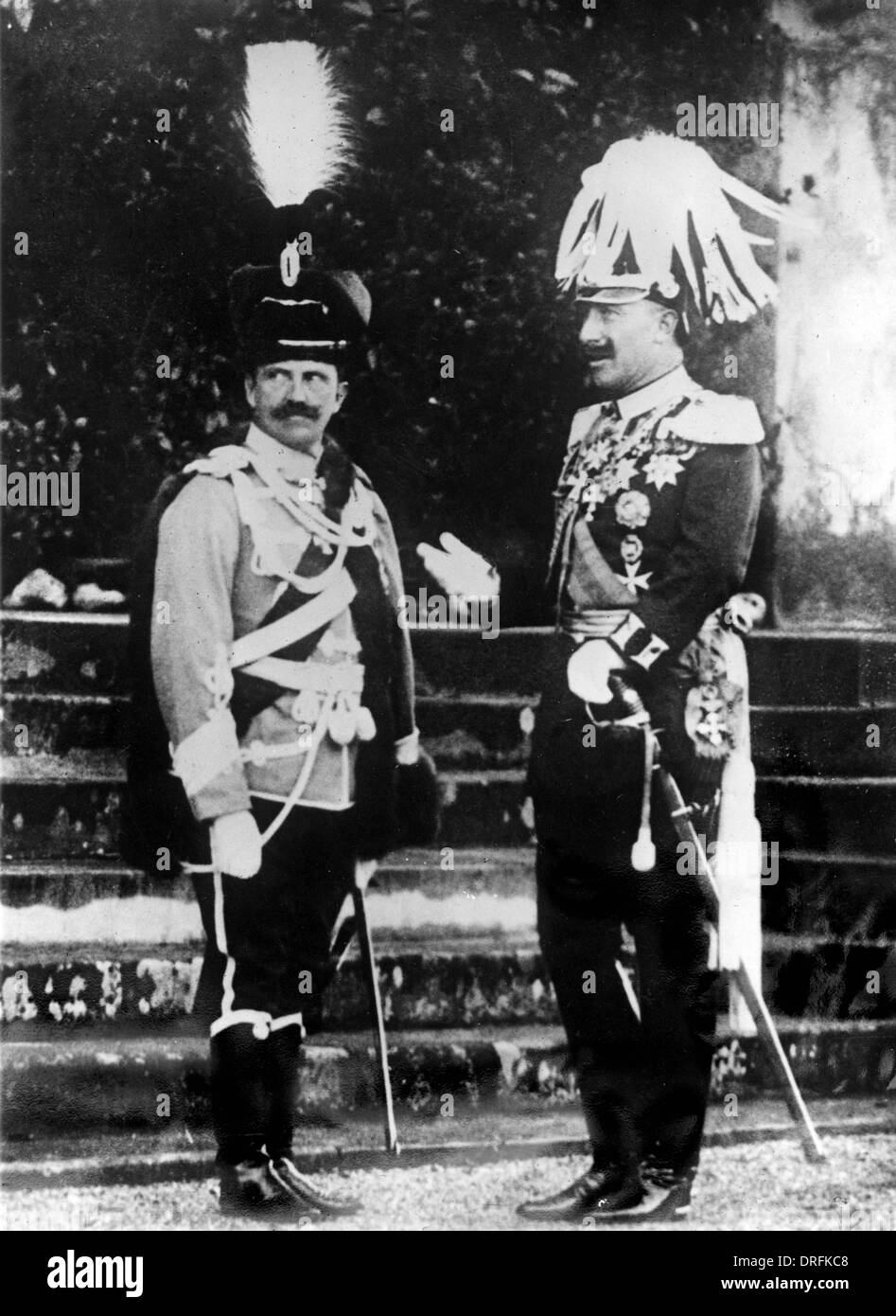 König Victor Emmanuel III und Kaiser Wilhelm II. Stockfoto