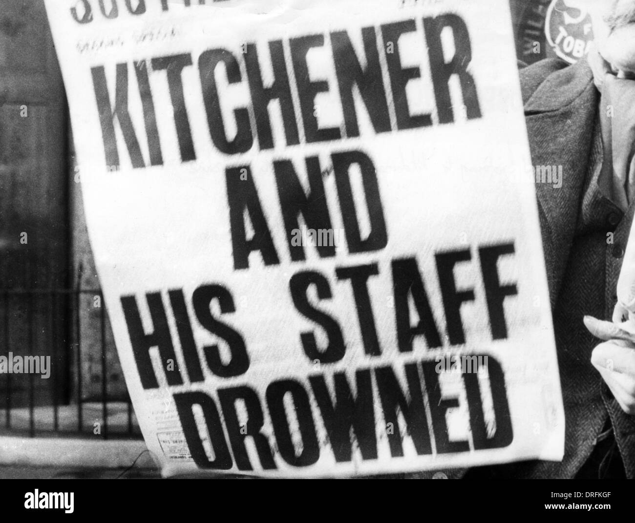 Lord Kitchener, Schlagzeilen, die Bekanntgabe seines Todes Stockfoto