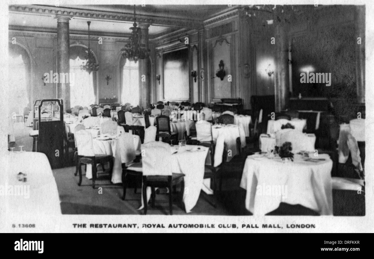 Restaurant, Royal Automobile Club, Pall Mall, London Stockfoto