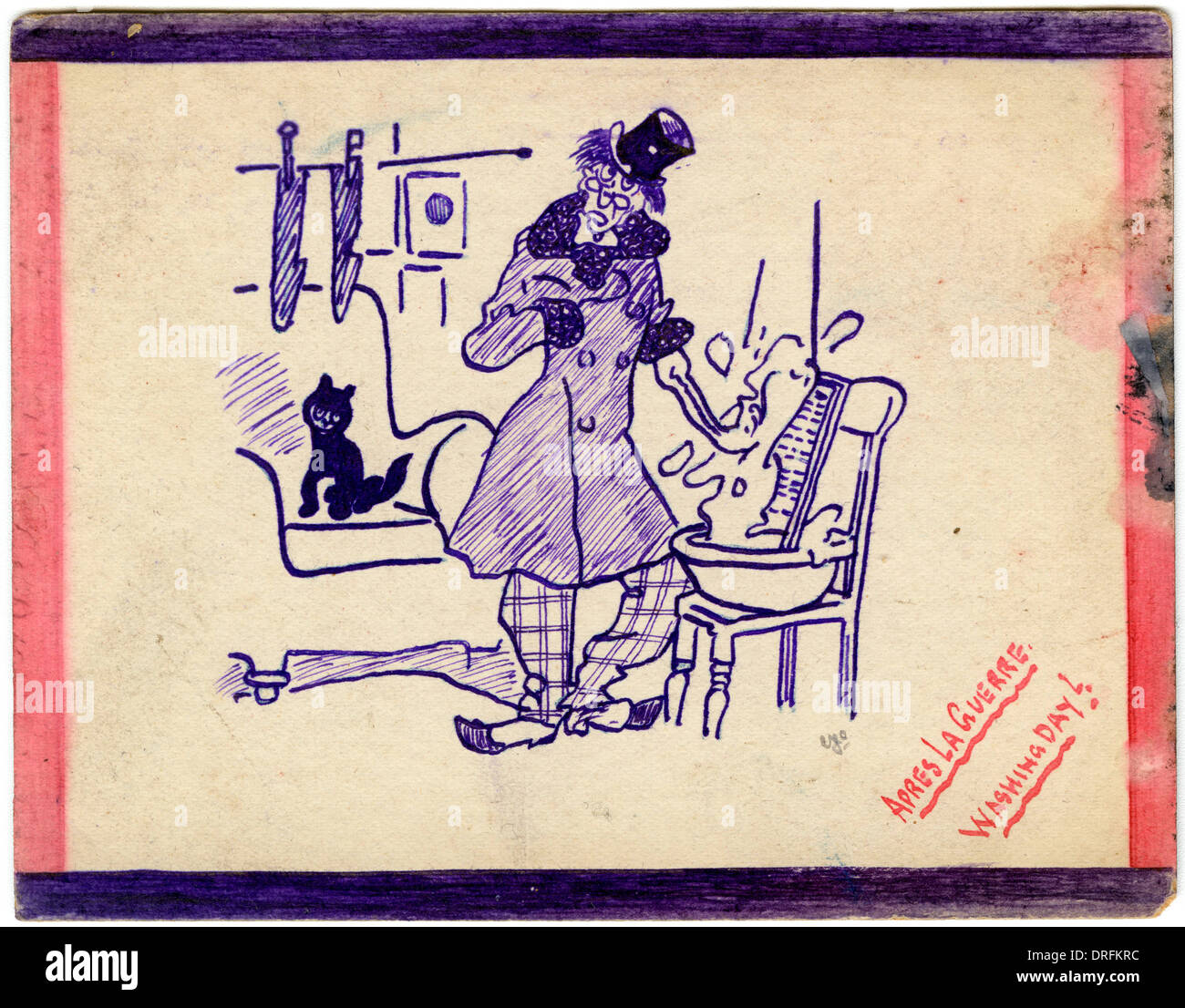 Après la Guerre Nr. 4 - Postkarte gezeichnet von George Ranstead Stockfoto