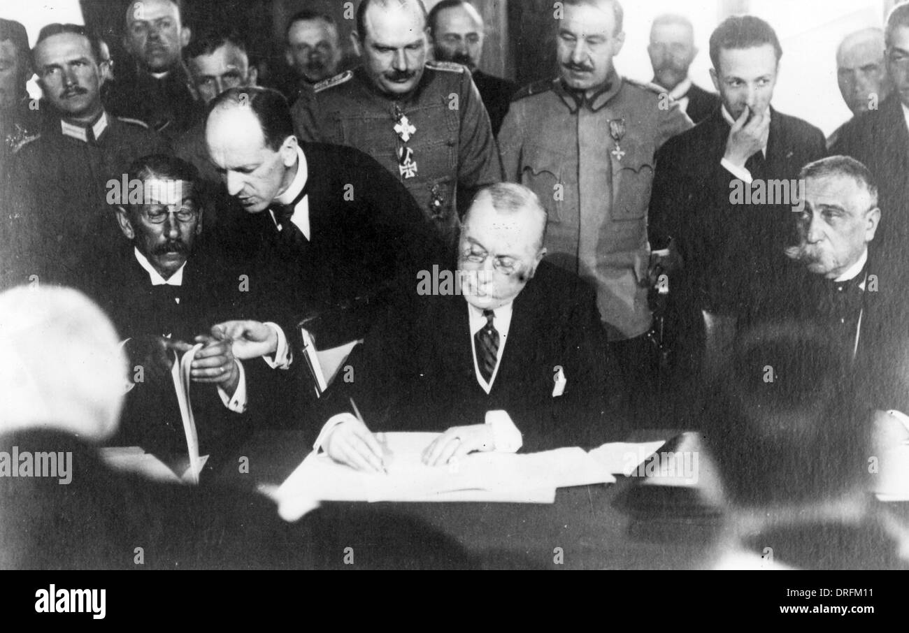 Alexandru Marghiloman Unterzeichnung Frieden Vertrag, Rumänien Stockfoto