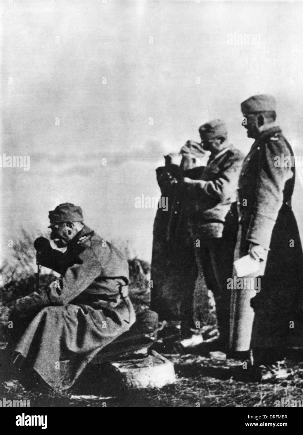 König Peter i. von Serbien auf dem Rückzug nach Invasion, WW1 Stockfoto