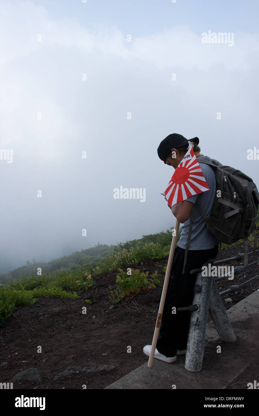 Pause auf dem Mt. Fuji Stockfoto