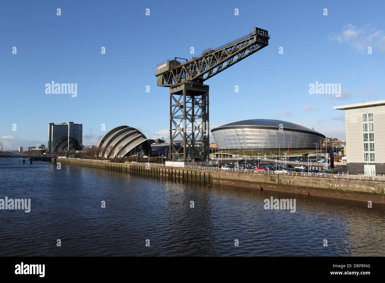 Clyde Auditorium, finnieston Kran und der Hydro Glasgow Schottland Januar 2014 Stockfoto