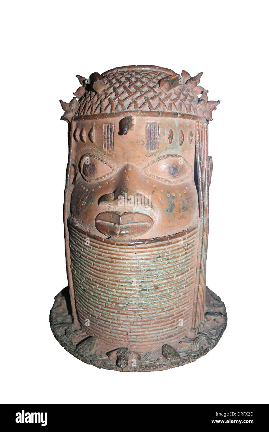 Darstellung einer Benin König oder Oba Messingkopf Stockfoto