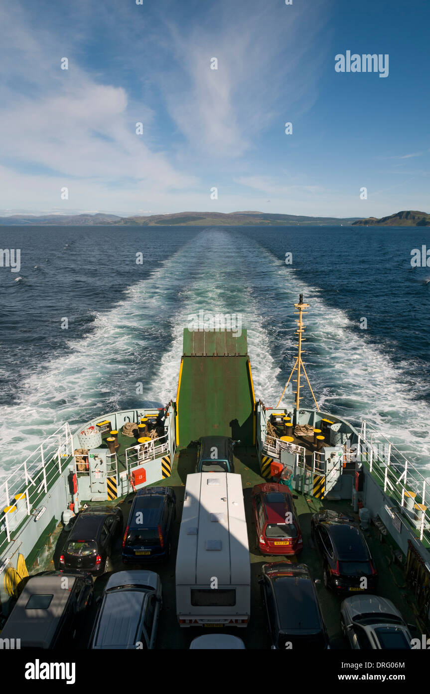 An Bord der Caledonian MacBrayne Fähre, der "Lord of the Isles", gebunden für Lochboisdale in den äußeren Hebriden, Schottland, Großbritannien Stockfoto