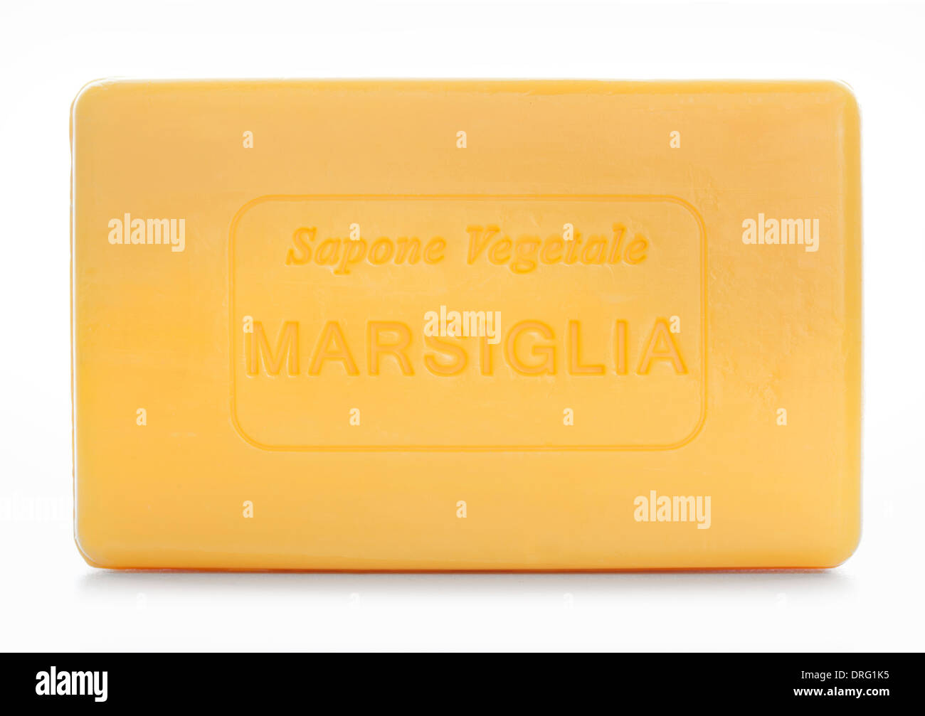 Natürliche Seife "Marsiglia" isolated on white Stockfoto