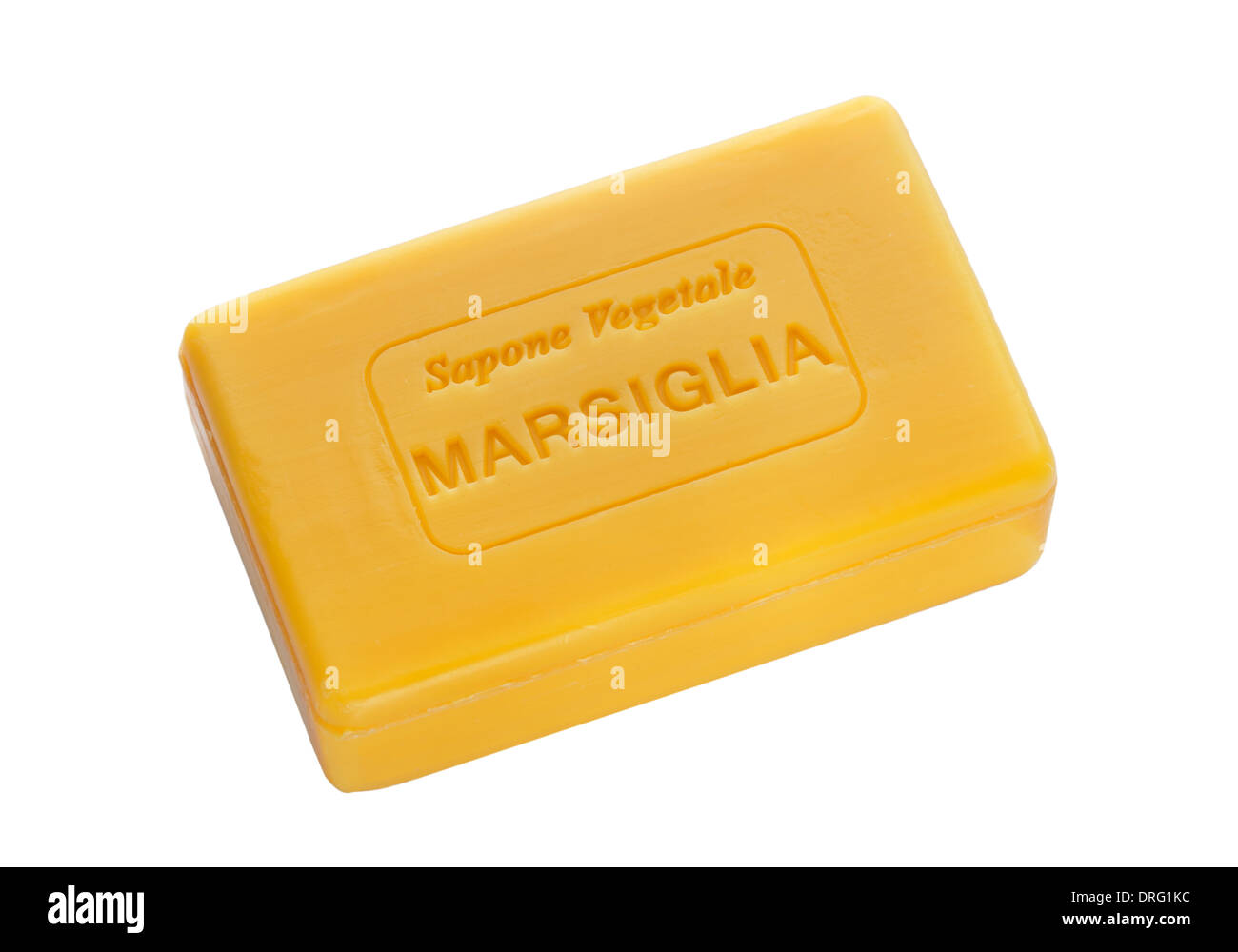 Natürliche Seife "Marsiglia" isolated on white Stockfoto