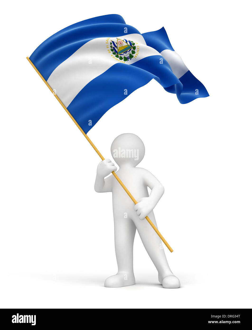 Mann und El Salvador Flagge (Clipping-Pfad enthalten) Stockfoto