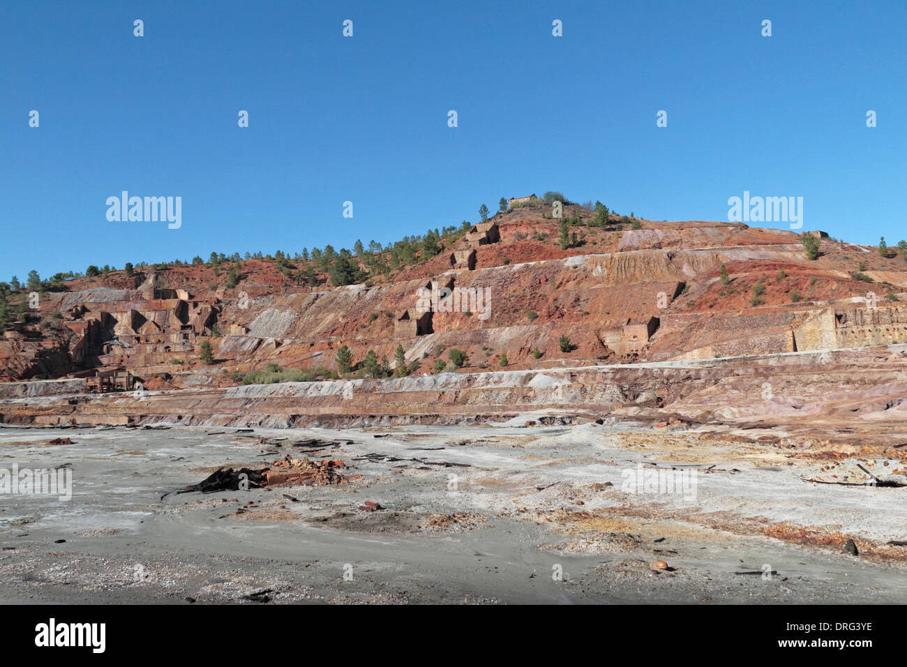 Der Mond mag Landschaft von Rio Tinto Bergbau Park (Minas de Riotinto), Huelva, Andalusien, Spanien. Stockfoto