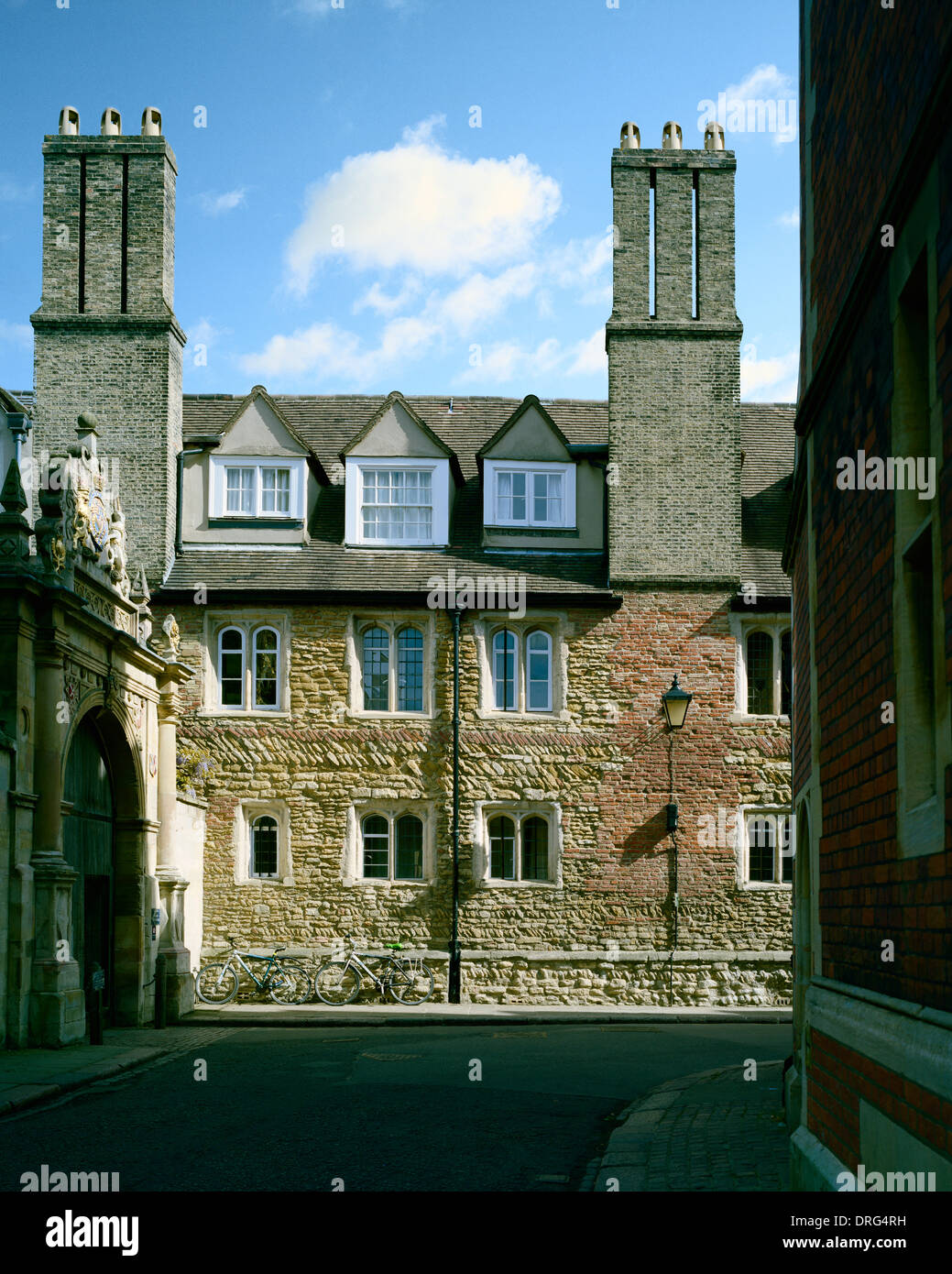 Seitenwand des Trinity College in Cambridge Trinity Street Stockfoto