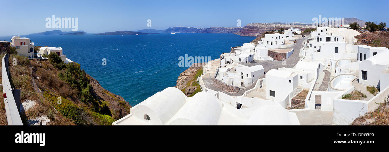 Blick auf generische Dorf auf der Insel Santorini, Griechenland. Stockfoto
