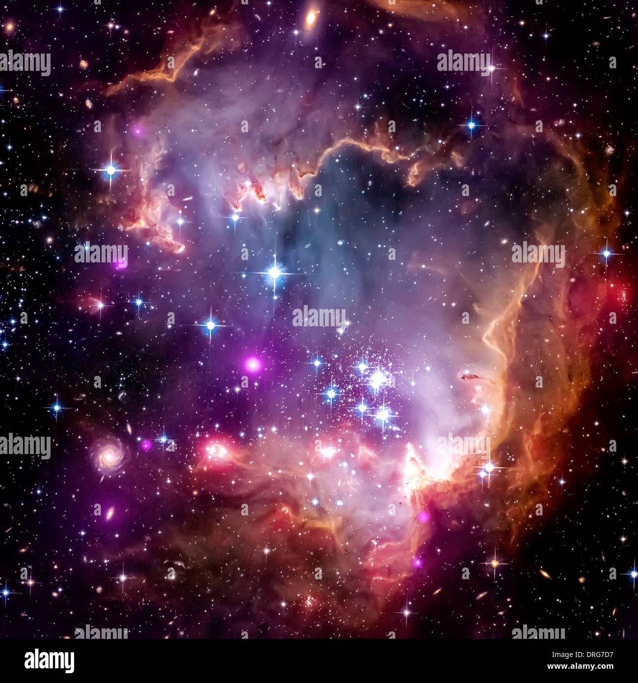Die kleine Magellansche Wolke, oder SMC, ist eine kleine Galaxie über 200.000 Lichtjahre Weg, der unsere eigene Milchstraßengalaxie kreist. Stockfoto