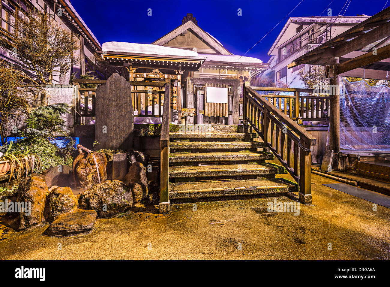 Nagano, Japan in der Thermalbad Häuser Shibu Onsen Resort Stadt. Stockfoto