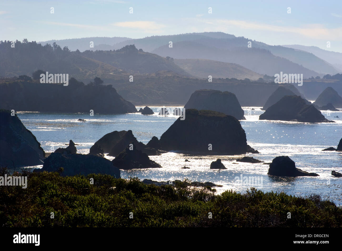 Malerische Küsten Aussicht auf Mendocino County, Kalifornien Stockfoto