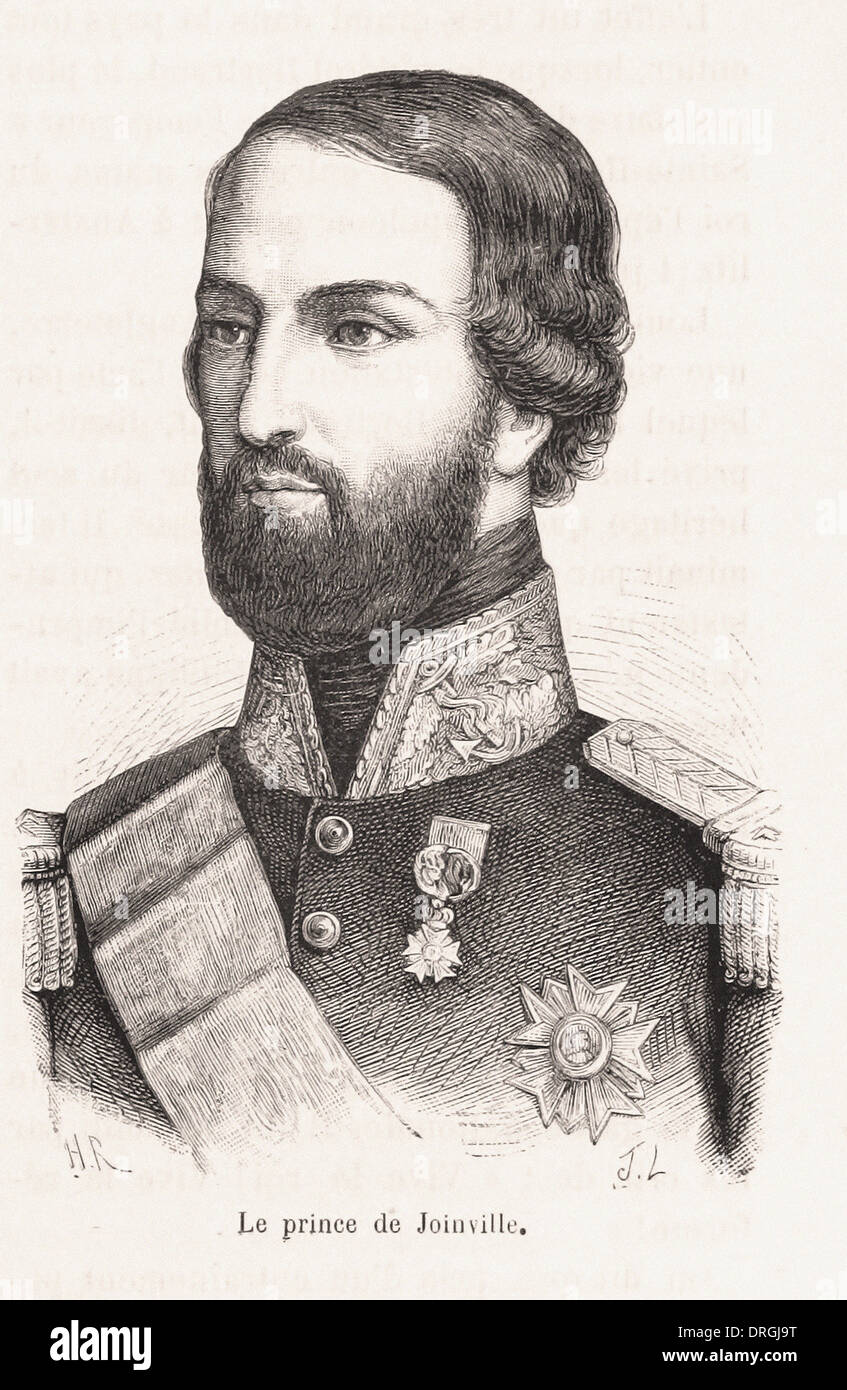 Porträt von Prince de Joinville - Gravur XIX Jahrhundert Französisch Stockfoto