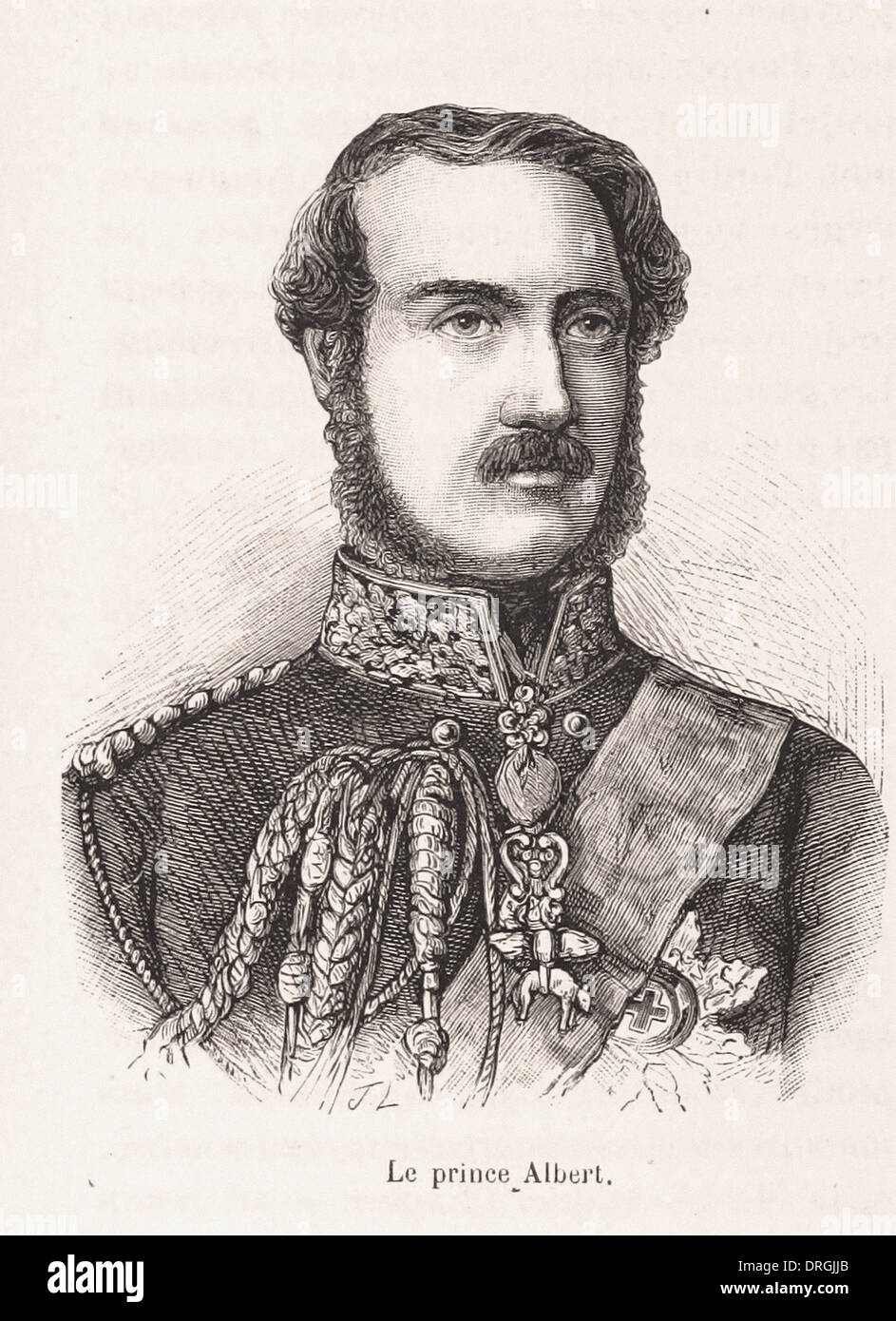 Porträt von Fürst Albert - Gravur XIX Jahrhundert Französisch Stockfoto
