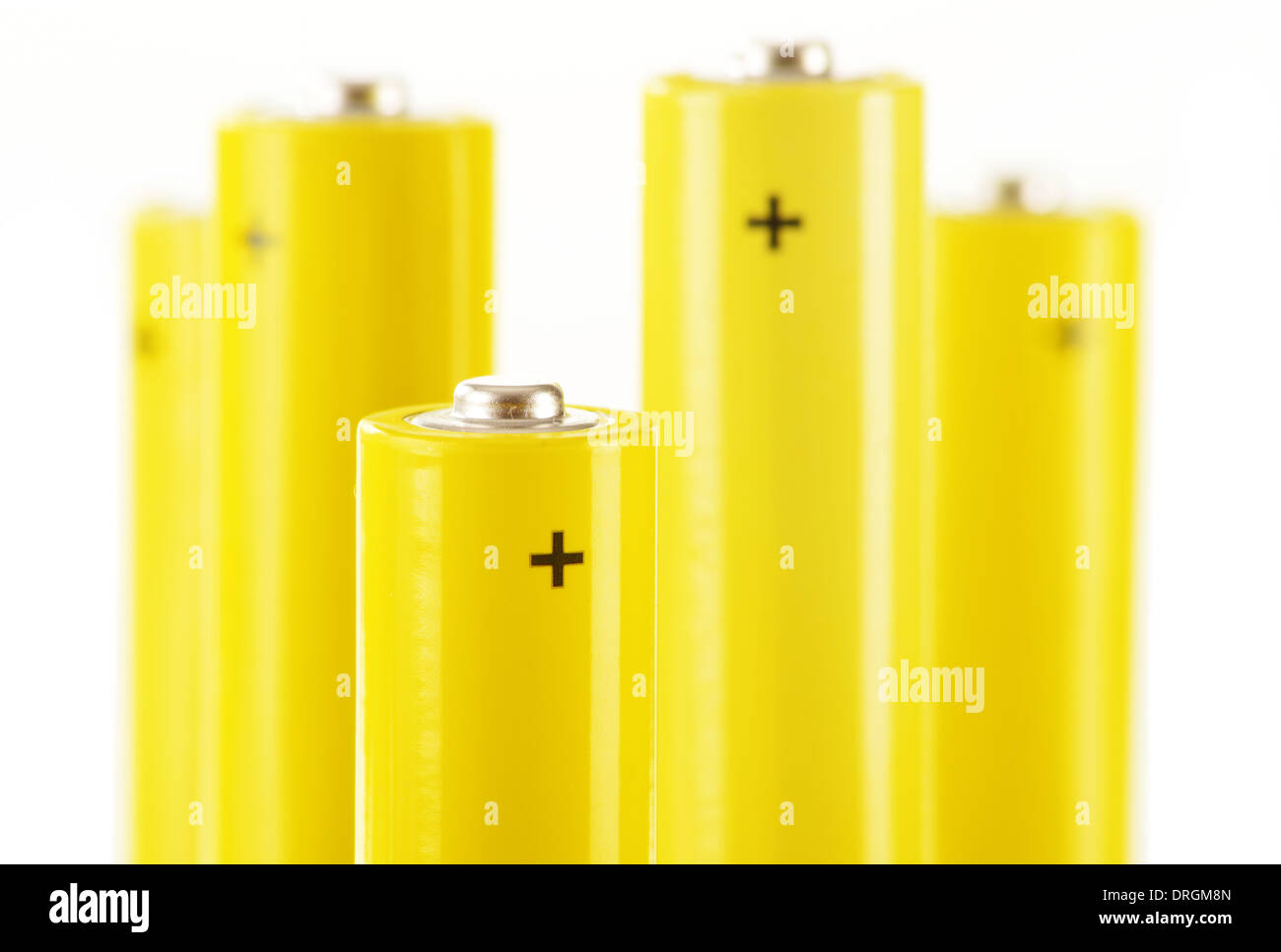 Komposition mit alkaline-Batterien. Chemische Abfälle Stockfoto