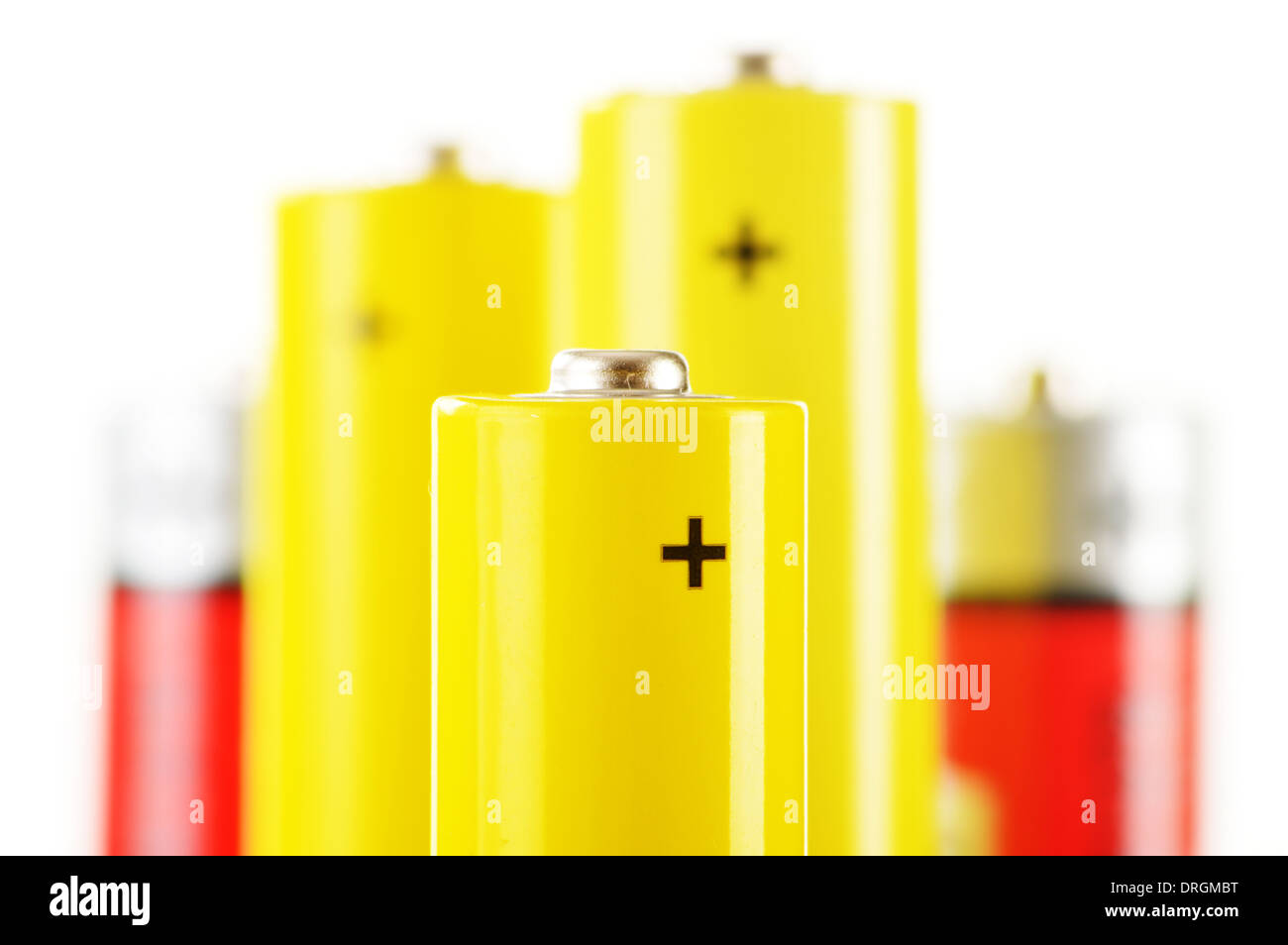 Komposition mit alkaline-Batterien. Chemische Abfälle Stockfoto