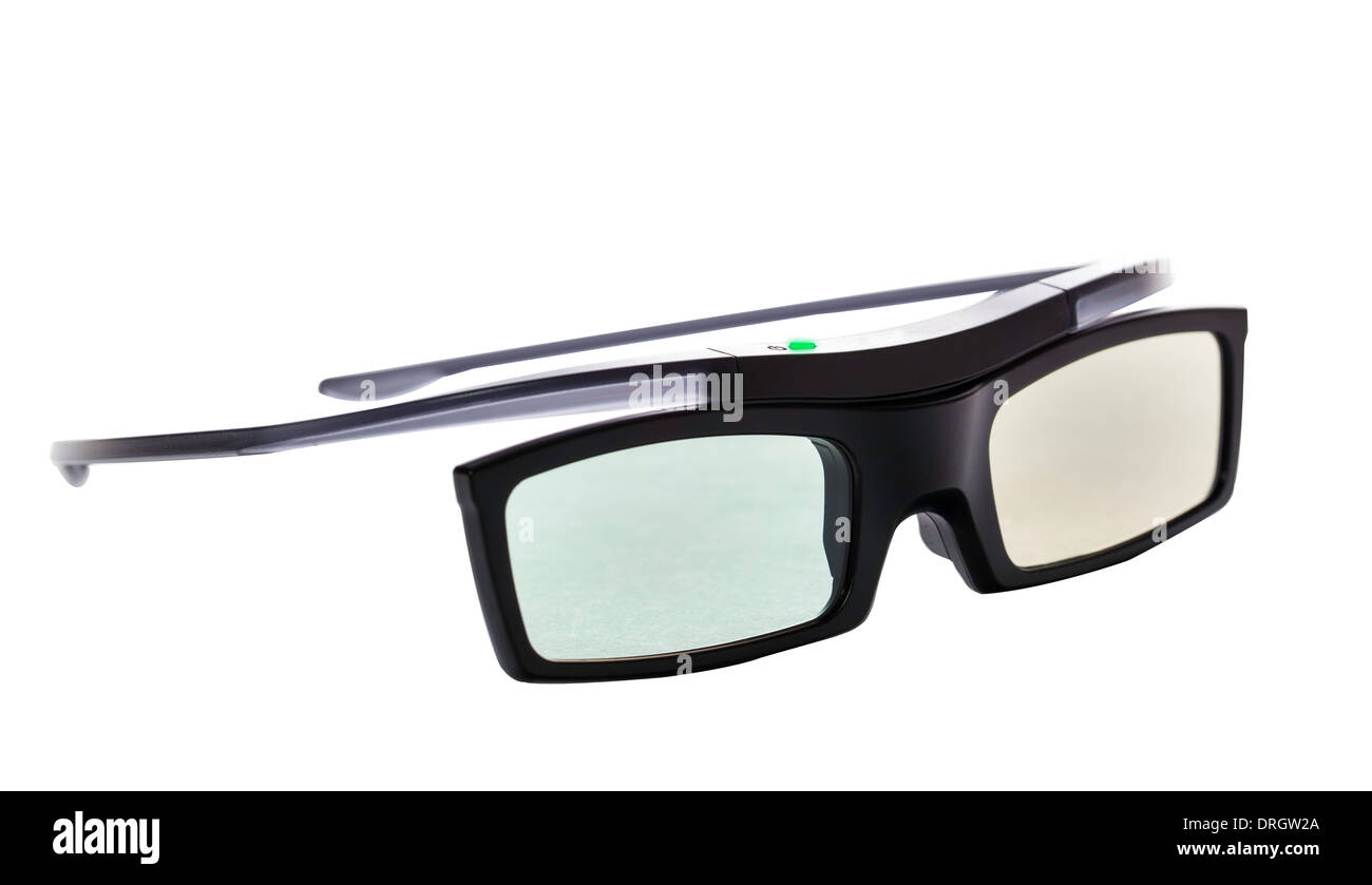 3D Brille, aktive, isoliert über weiße Stockfoto