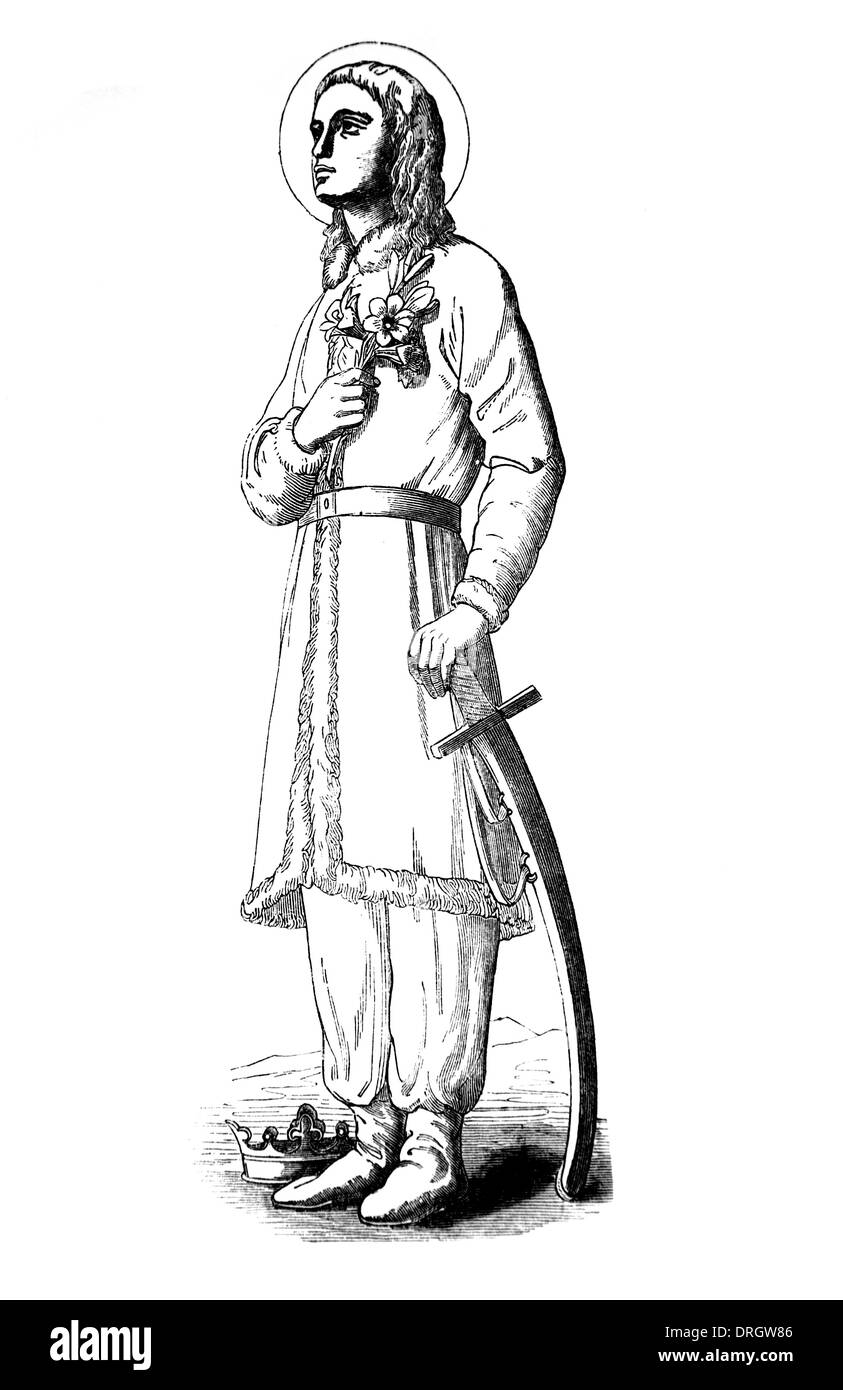 Saint Casimir, Prinz von Polen; Schwarz und weiß-Abbildung Stockfoto