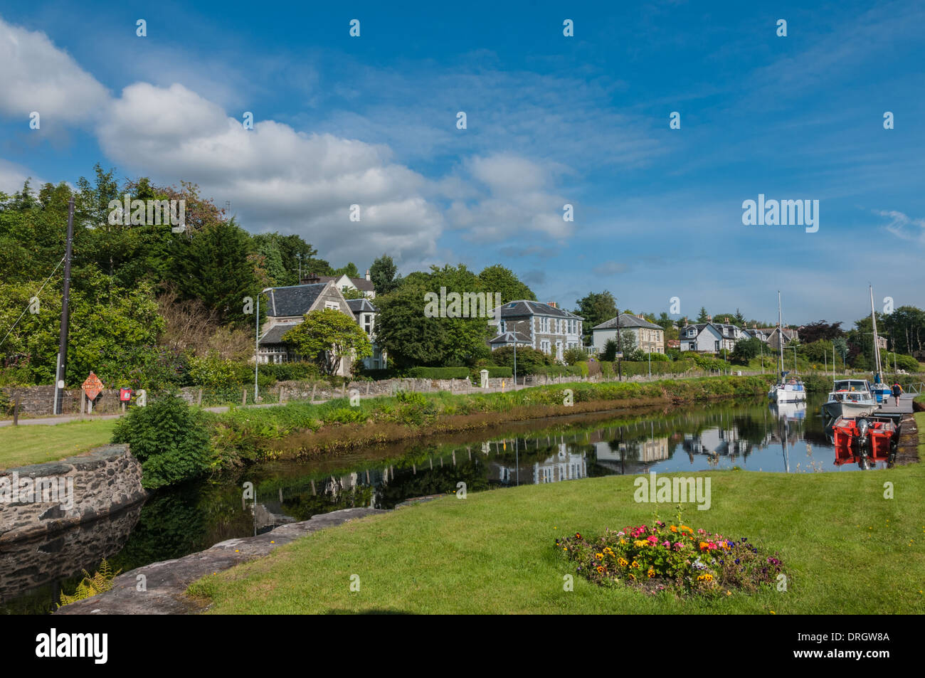 Yachten in Crinan Canal bei Ardrishaig nr Lochgilphead Argyll & Bute Schottland Stockfoto