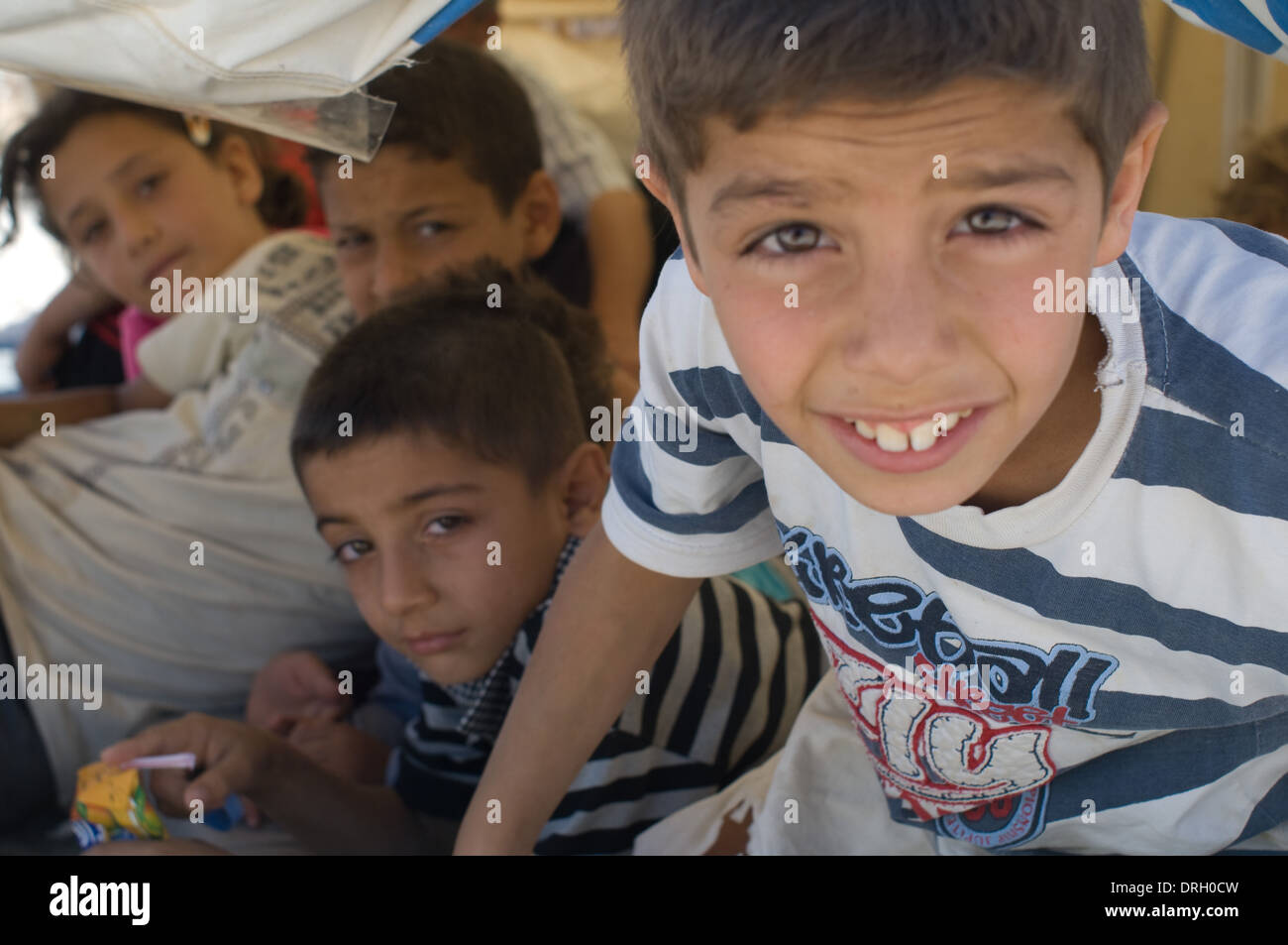 Syrische Flüchtlingskrise aus den anhaltenden Konflikt mit Rebellen und Regierungstruppen Stockfoto