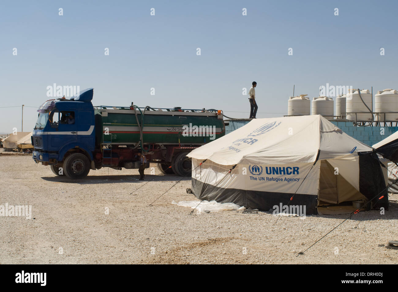 Syrische Flüchtlingskrise aus den anhaltenden Konflikt mit Rebellen und Regierungstruppen Stockfoto